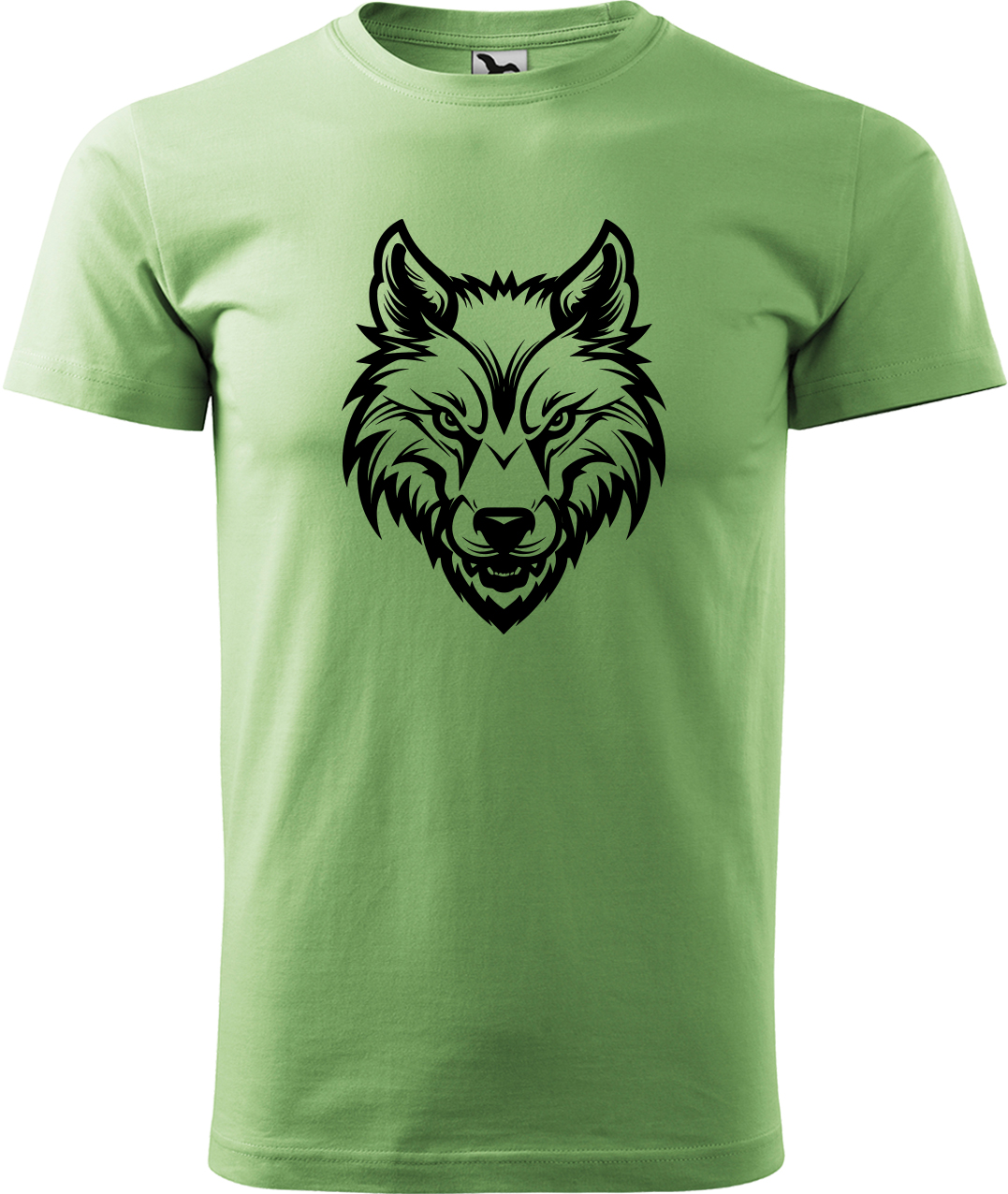 Pánské tričko s vlkem - Alfa samec Velikost: M, Barva: Trávově zelená (39), Střih: pánský