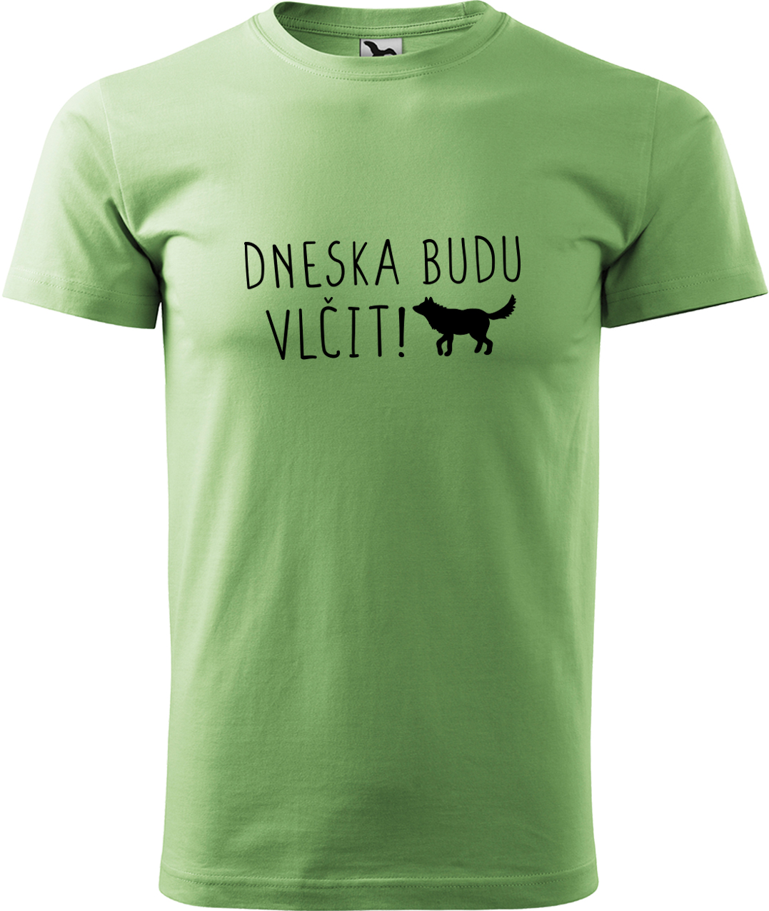 Pánské tričko s vlkem - Dneska budu vlčit! Velikost: 3XL, Barva: Trávově zelená (39), Střih: pánský