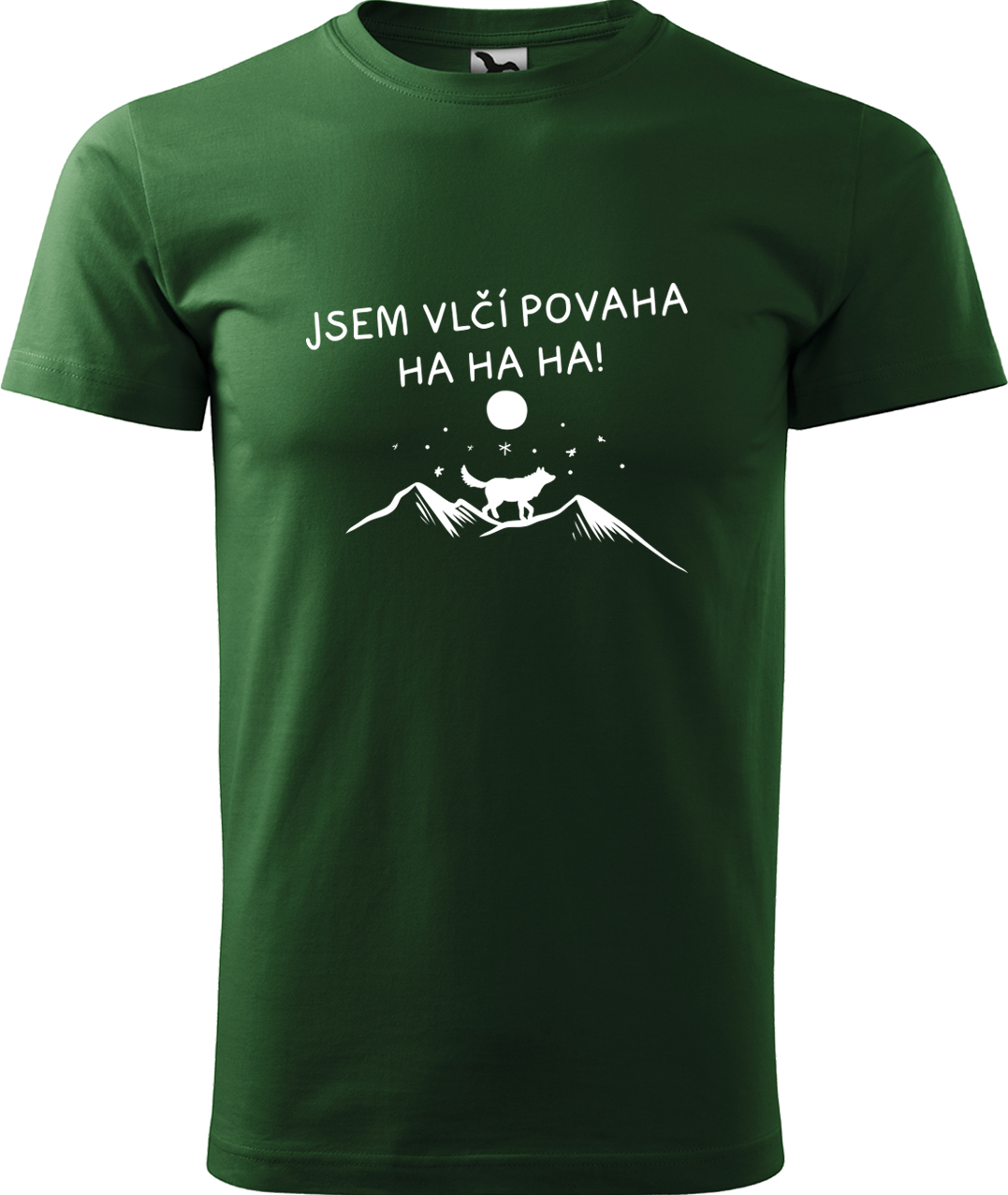 Pánské tričko s vlkem - Vlčí povaha Velikost: XL, Barva: Lahvově zelená (06), Střih: pánský