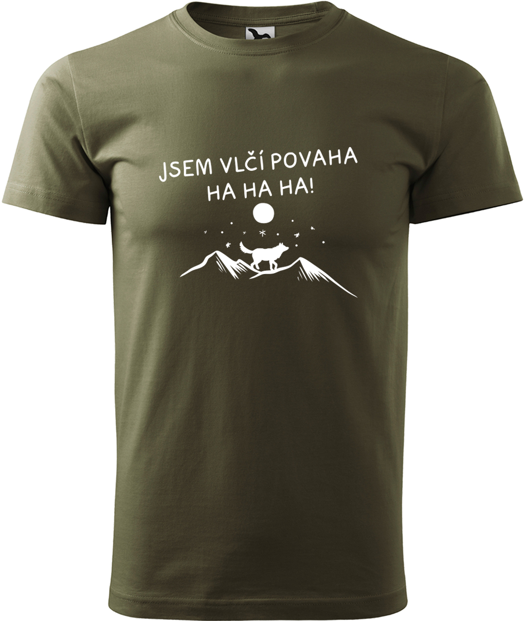 Pánské tričko s vlkem - Vlčí povaha Velikost: S, Barva: Military (69), Střih: pánský