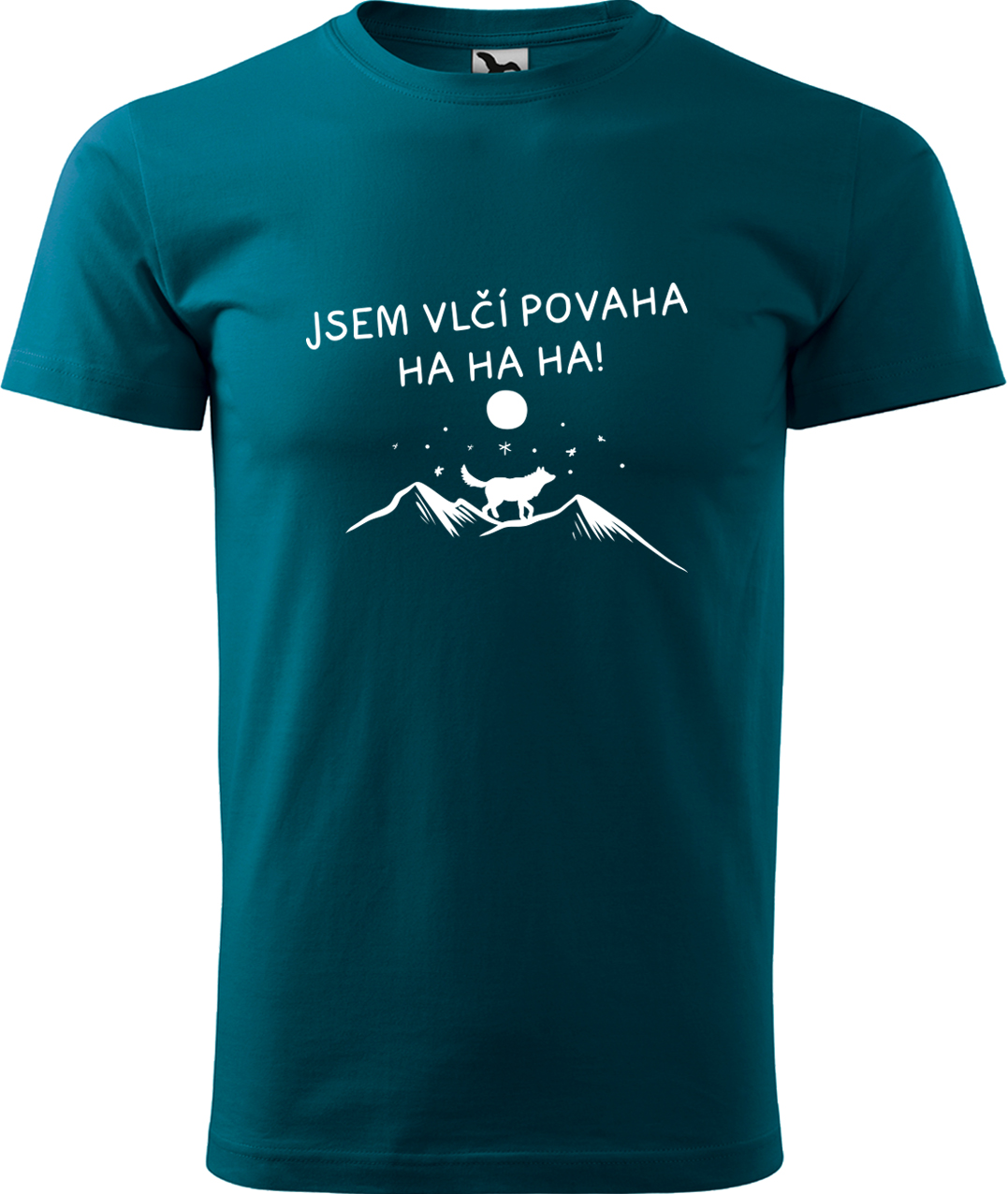 Pánské tričko s vlkem - Vlčí povaha Velikost: S, Barva: Petrolejová (93), Střih: pánský