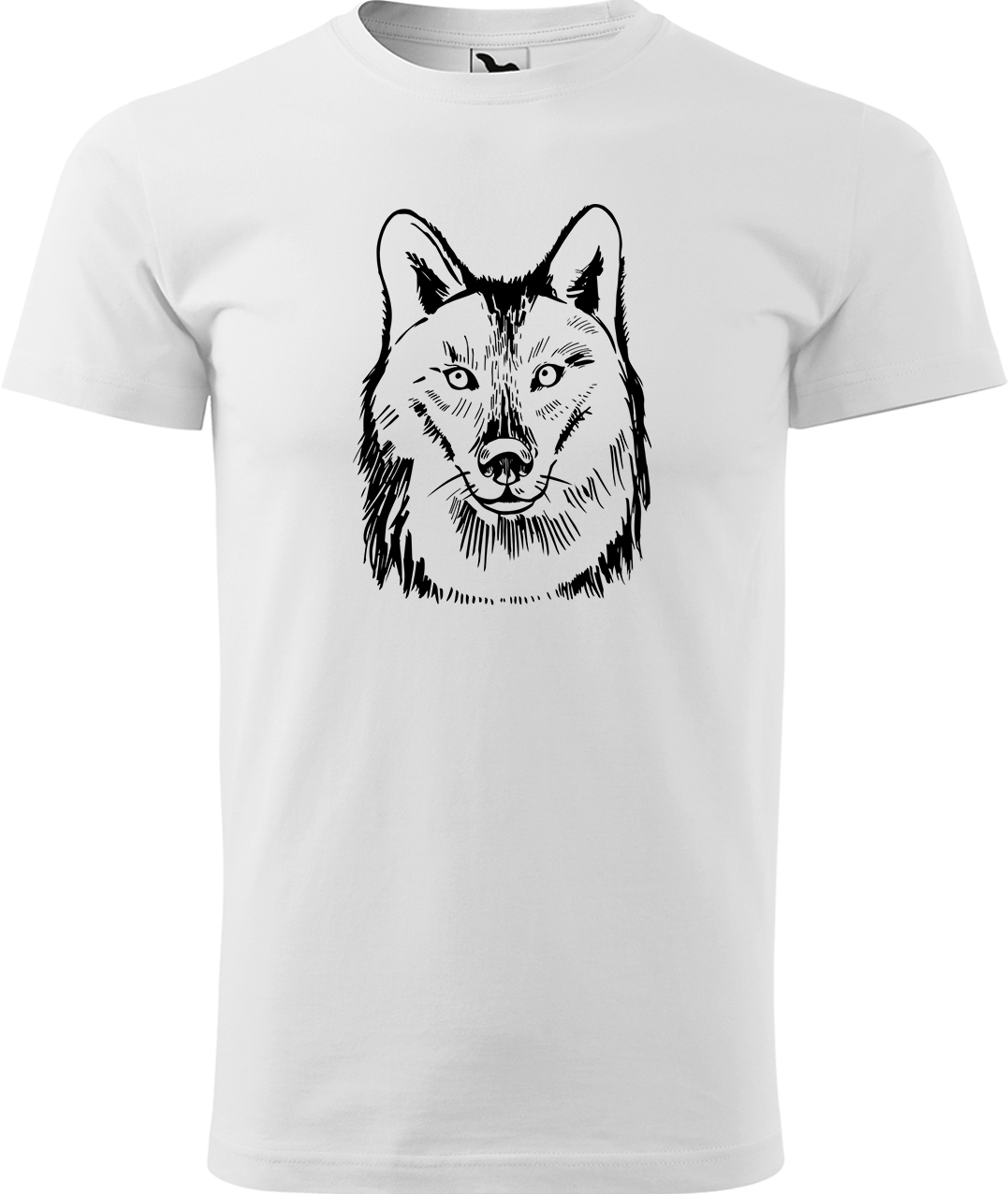 Pánské tričko s vlkem - Kresba vlka Velikost: S, Barva: Bílá (00), Střih: pánský