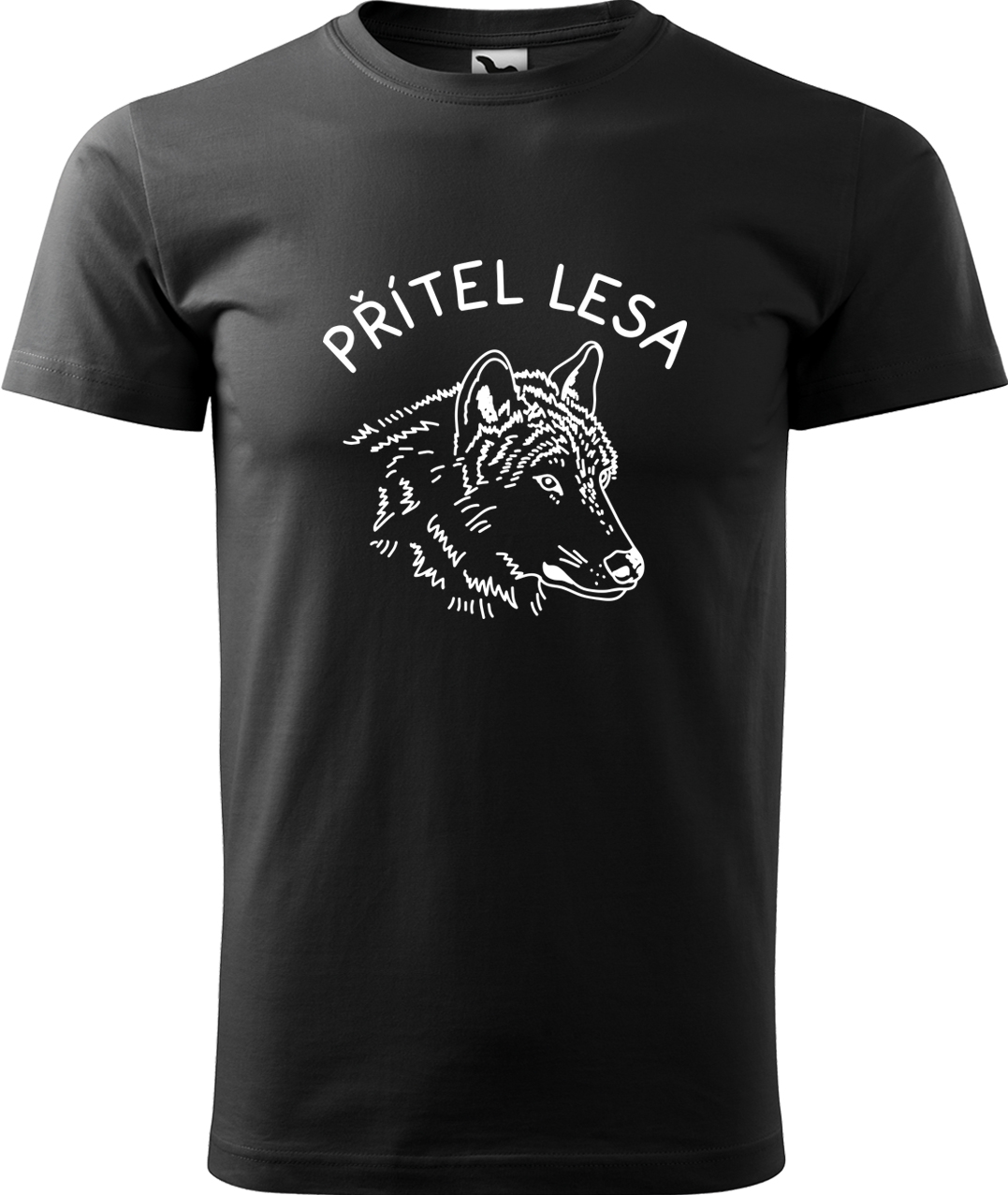 Pánské tričko s vlkem - Přítel lesa Velikost: 3XL, Barva: Černá (01), Střih: pánský