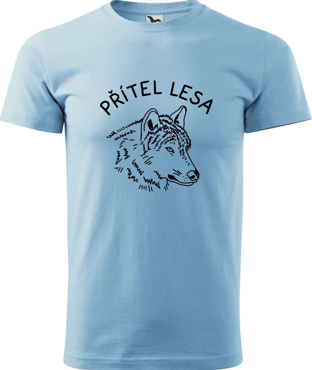 Pánské tričko s vlkem - Přítel lesa Velikost: M, Barva: Nebesky modrá (15), Střih: pánský