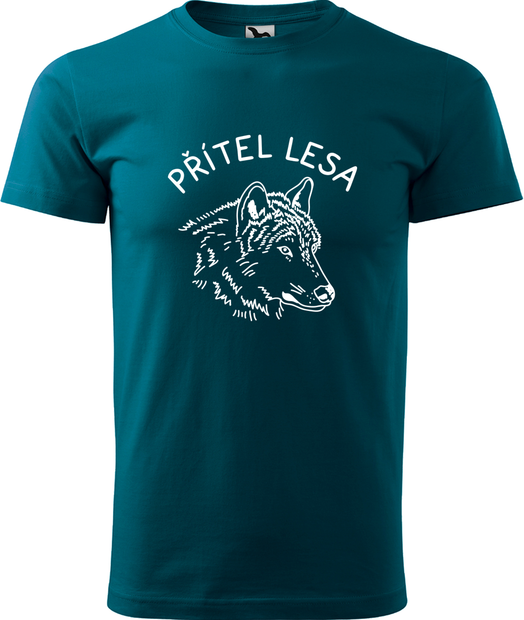 Pánské tričko s vlkem - Přítel lesa Velikost: XL, Barva: Petrolejová (93), Střih: pánský