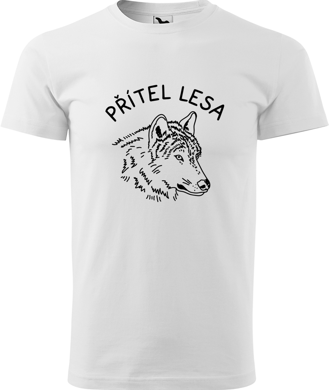 Pánské tričko s vlkem - Přítel lesa Velikost: 3XL, Barva: Bílá (00), Střih: pánský