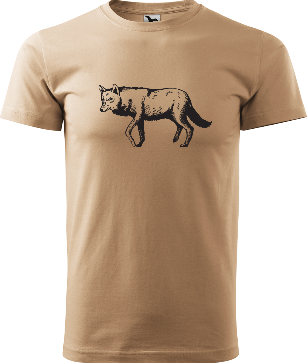 Pánské tričko s vlkem - Vlk Velikost: M, Barva: Písková (08), Střih: pánský