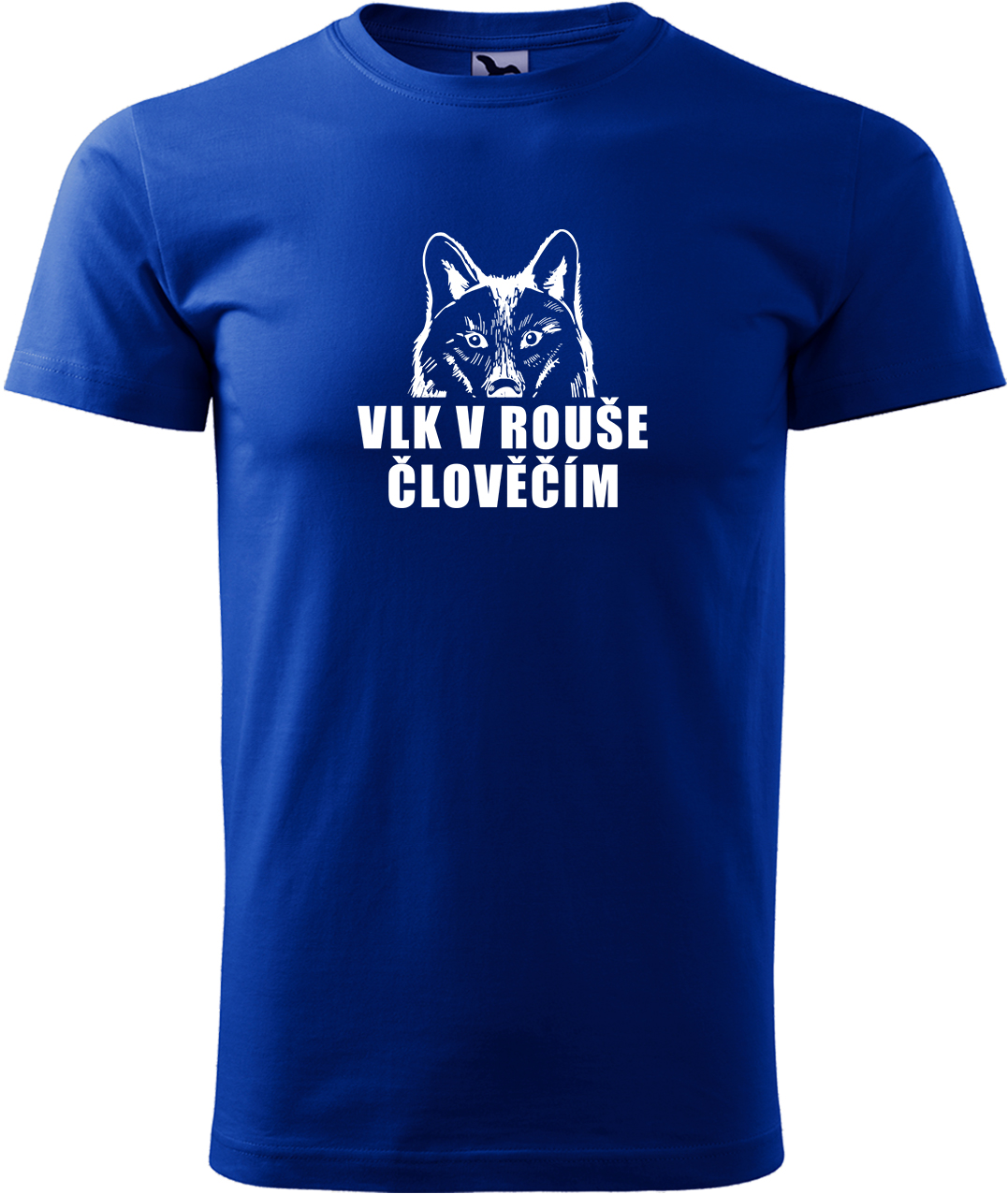 Pánské tričko s vlkem - Vlk v rouše člověčím Velikost: L, Barva: Královská modrá (05), Střih: pánský
