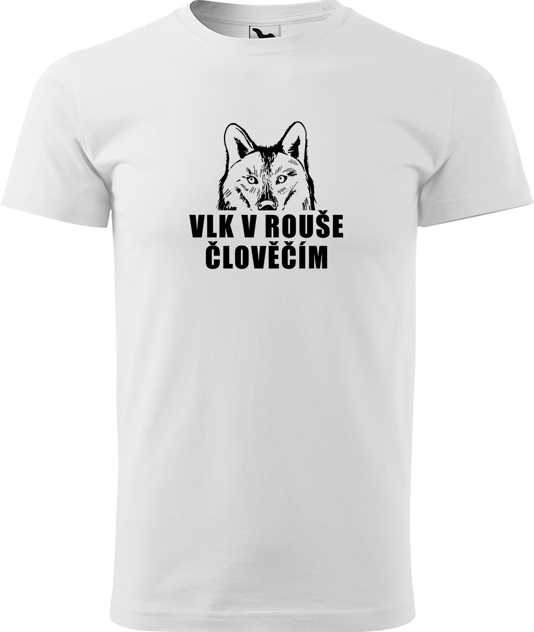 Pánské tričko s vlkem - Vlk v rouše člověčím Velikost: S, Barva: Bílá (00), Střih: pánský