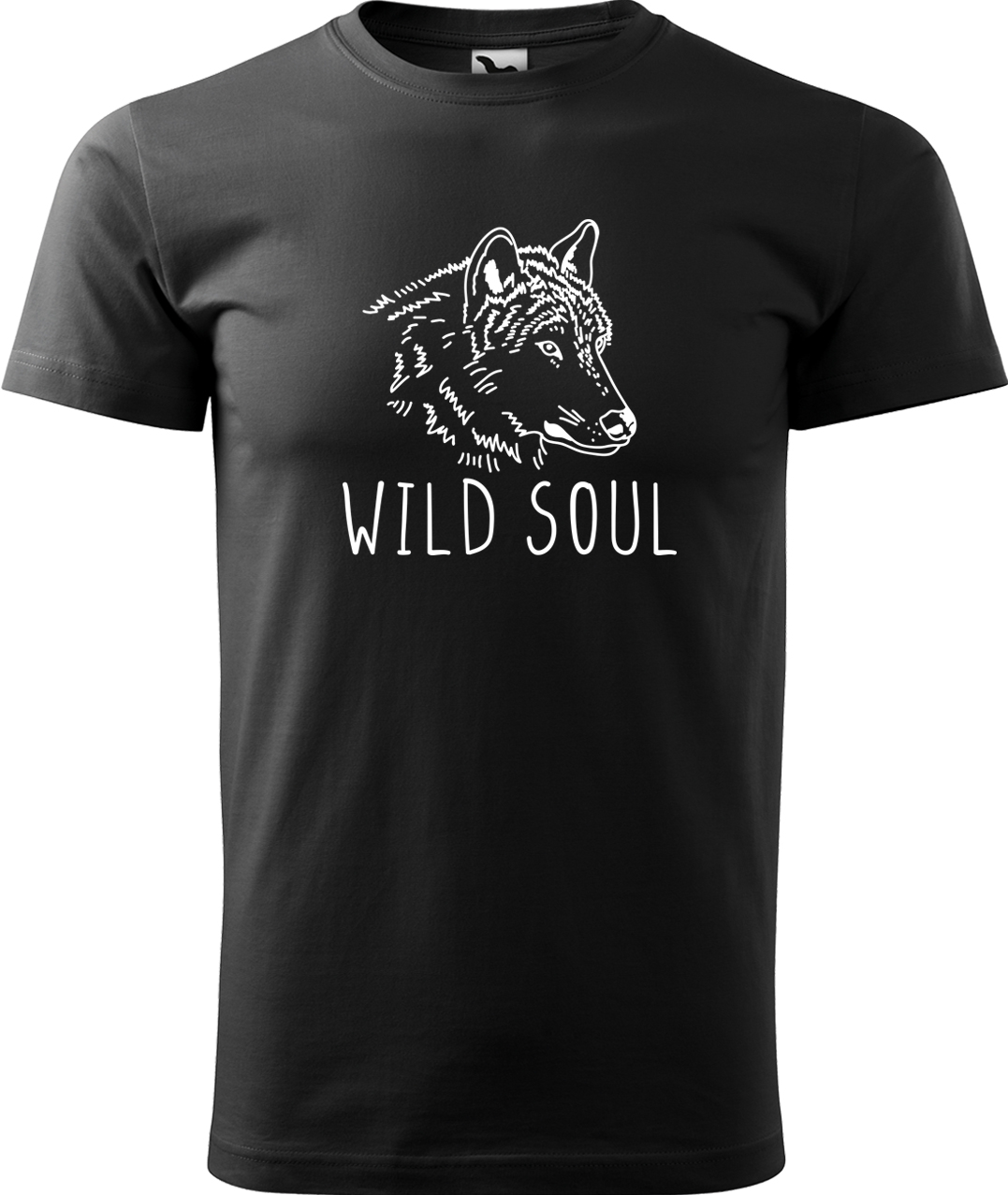 Pánské tričko s vlkem - Wild soul Velikost: 4XL, Barva: Černá (01), Střih: pánský