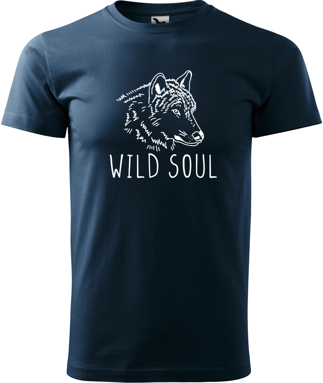 Pánské tričko s vlkem - Wild soul Velikost: 3XL, Barva: Námořní modrá (02), Střih: pánský