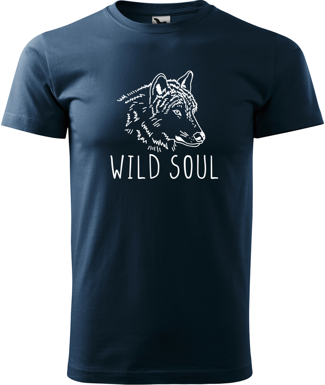 Pánské tričko s vlkem - Wild soul Velikost: S, Barva: Námořní modrá (02), Střih: pánský