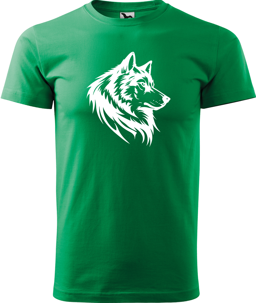 Pánské tričko s vlkem - Wolf Velikost: XL, Barva: Středně zelená (16), Střih: pánský