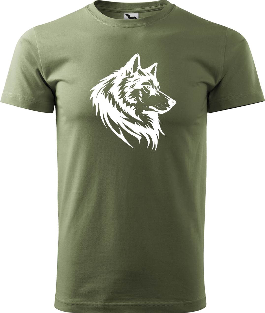 Pánské tričko s vlkem - Wolf Velikost: 4XL, Barva: Světlá khaki (28), Střih: pánský