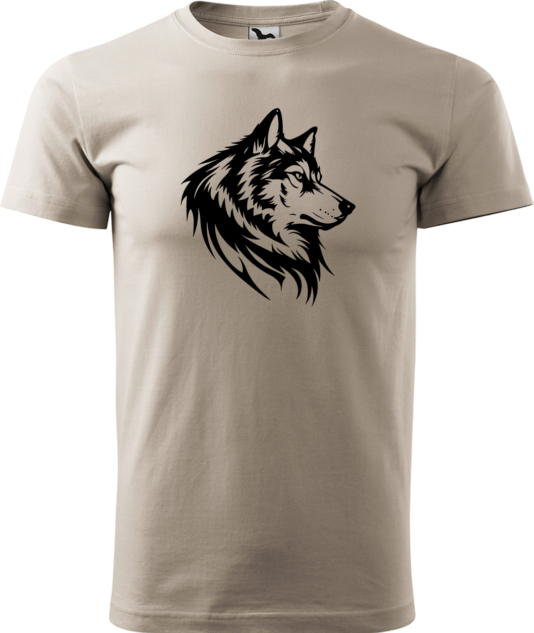 Pánské tričko s vlkem - Wolf Velikost: M, Barva: Béžová (51), Střih: pánský