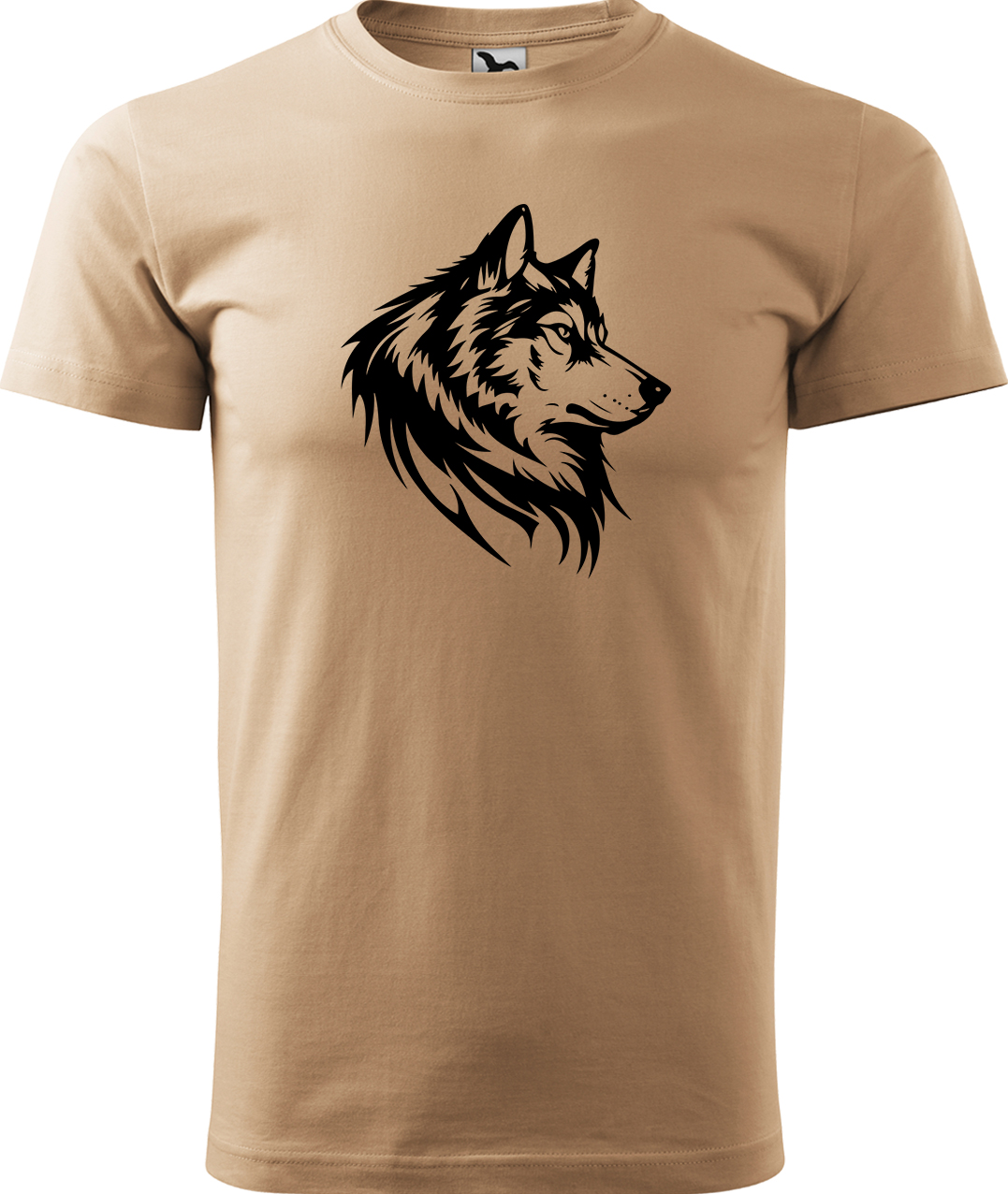 Pánské tričko s vlkem - Wolf Velikost: M, Barva: Písková (08), Střih: pánský