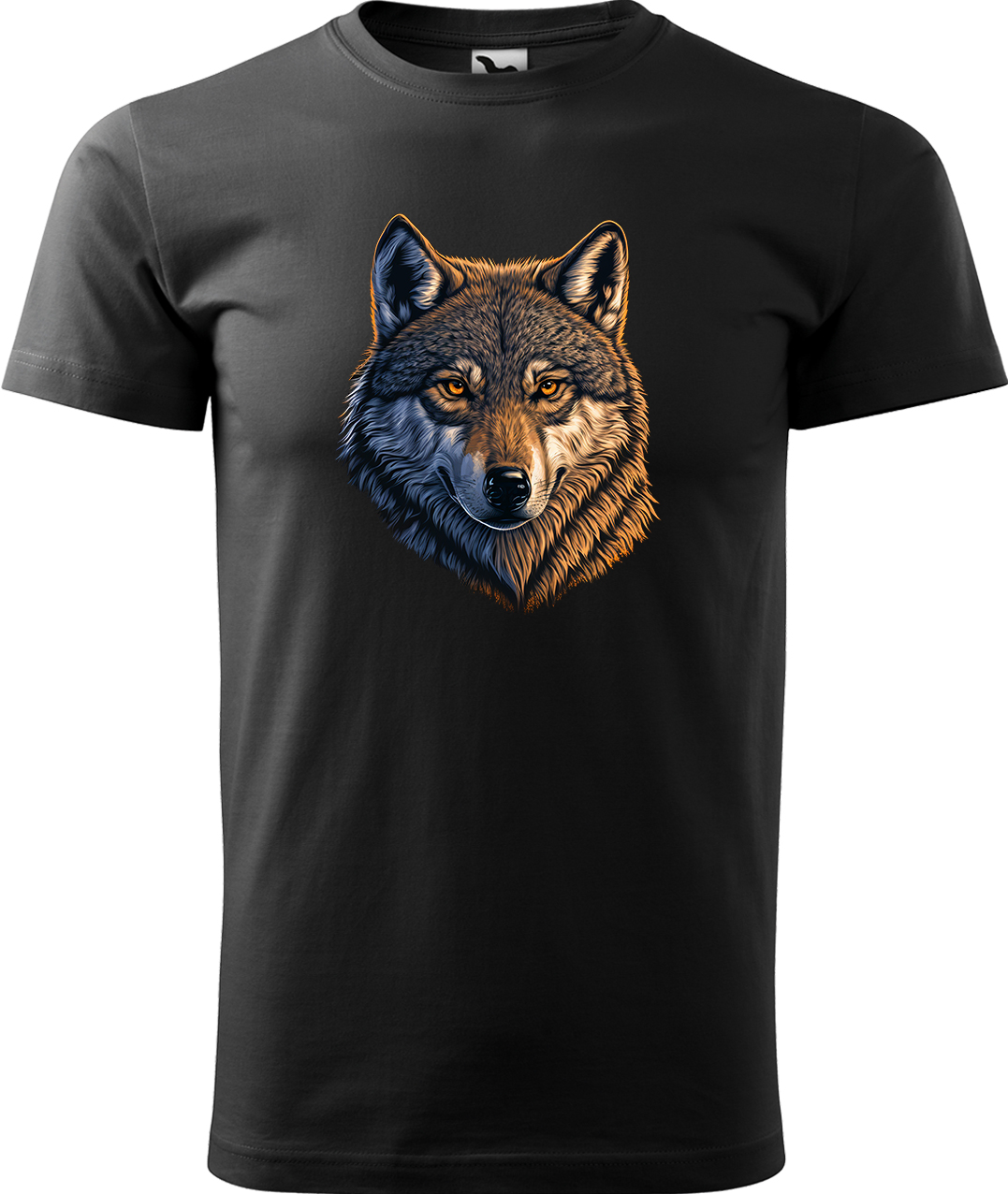 Pánské tričko s vlkem - Hlava vlka Velikost: M, Barva: Černá (01), Střih: pánský
