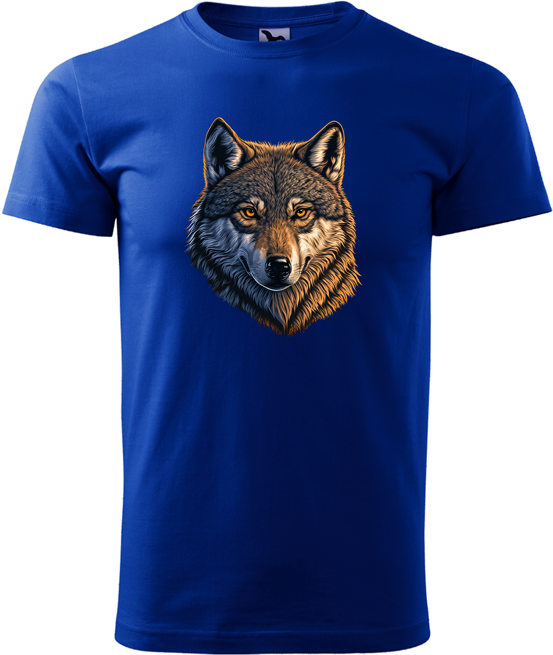 Pánské tričko s vlkem - Hlava vlka Velikost: XL, Barva: Královská modrá (05), Střih: pánský