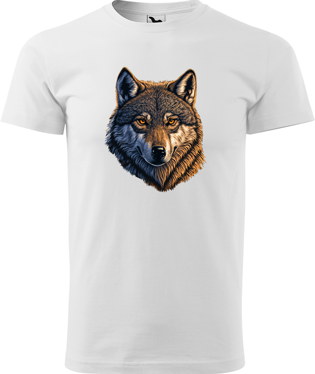Pánské tričko s vlkem - Hlava vlka Velikost: L, Barva: Bílá (00), Střih: pánský