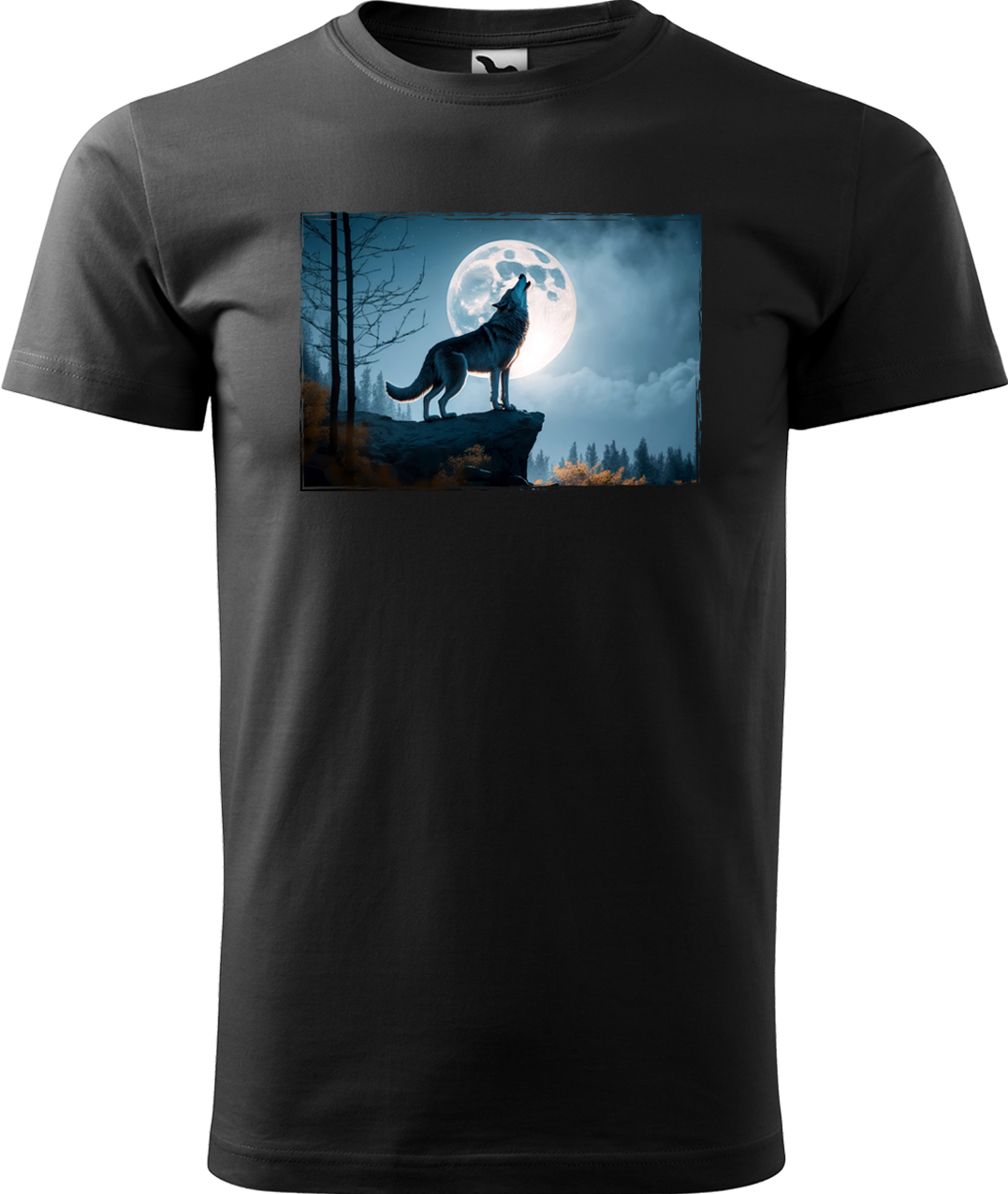 Pánské tričko s vlkem - Vyjící vlk Velikost: S, Barva: Černá (01)