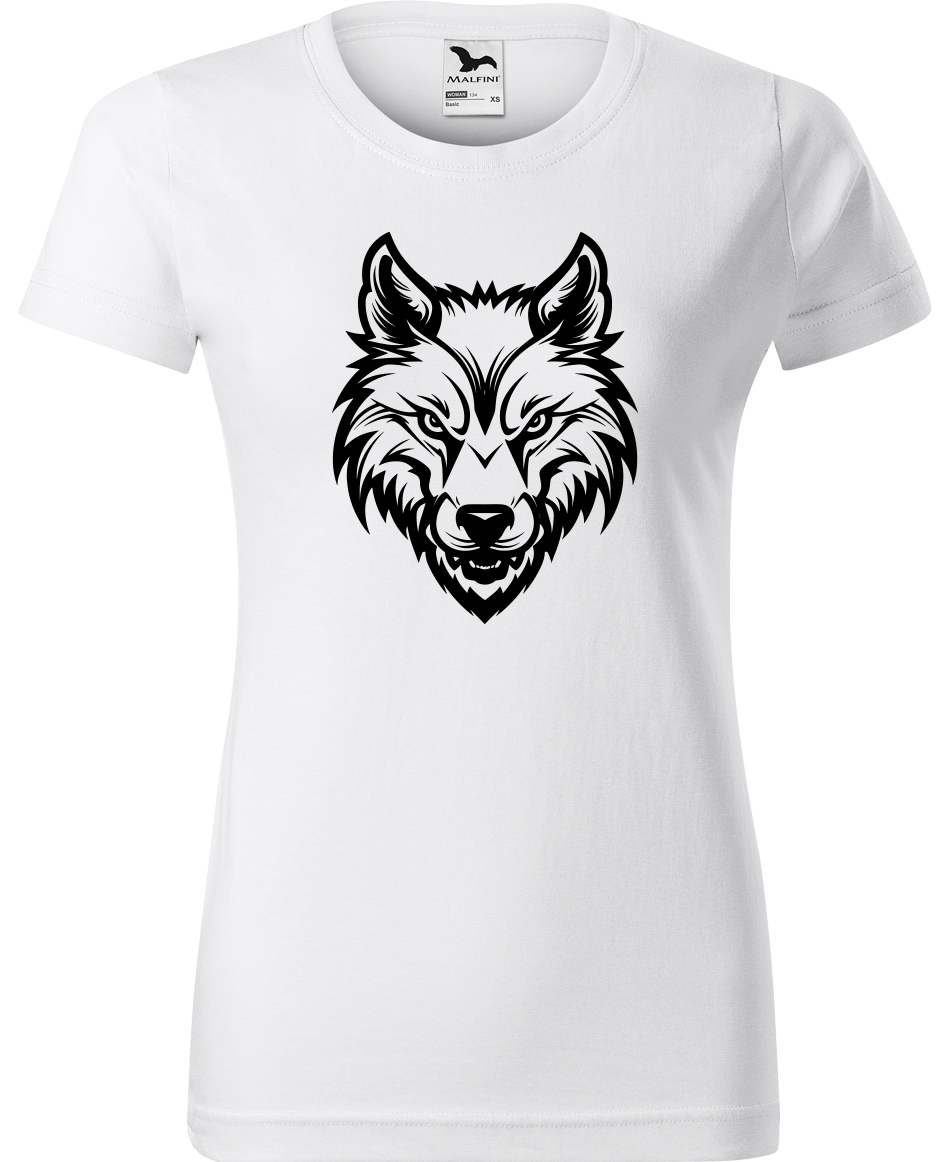 Dámské tričko s vlkem - Alfa samice Velikost: L, Barva: Bílá (00), Střih: dámský