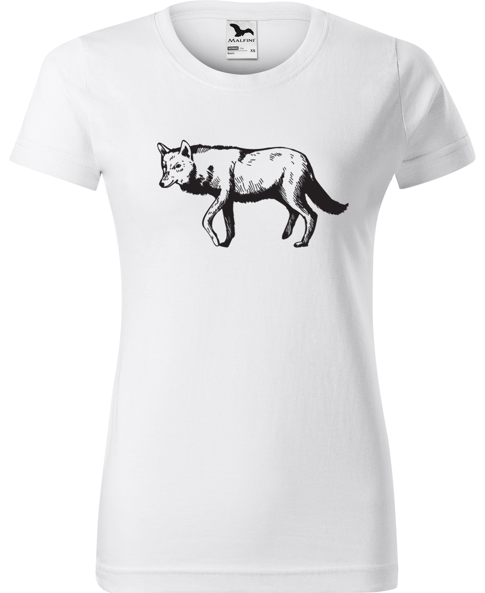 Dámské tričko s vlkem - Vlk Velikost: L, Barva: Bílá (00), Střih: dámský