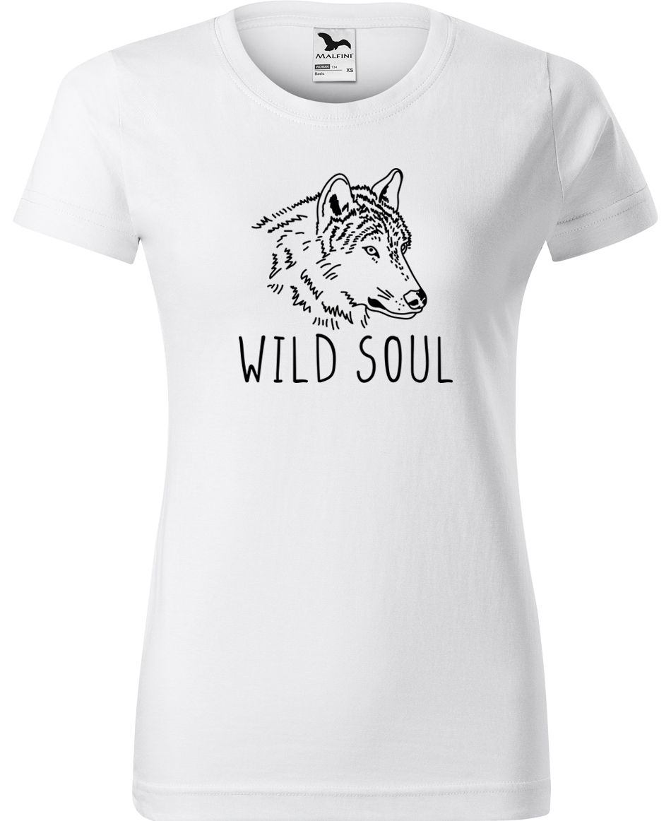 Dámské tričko s vlkem - Wild soul Velikost: S, Barva: Bílá (00), Střih: dámský