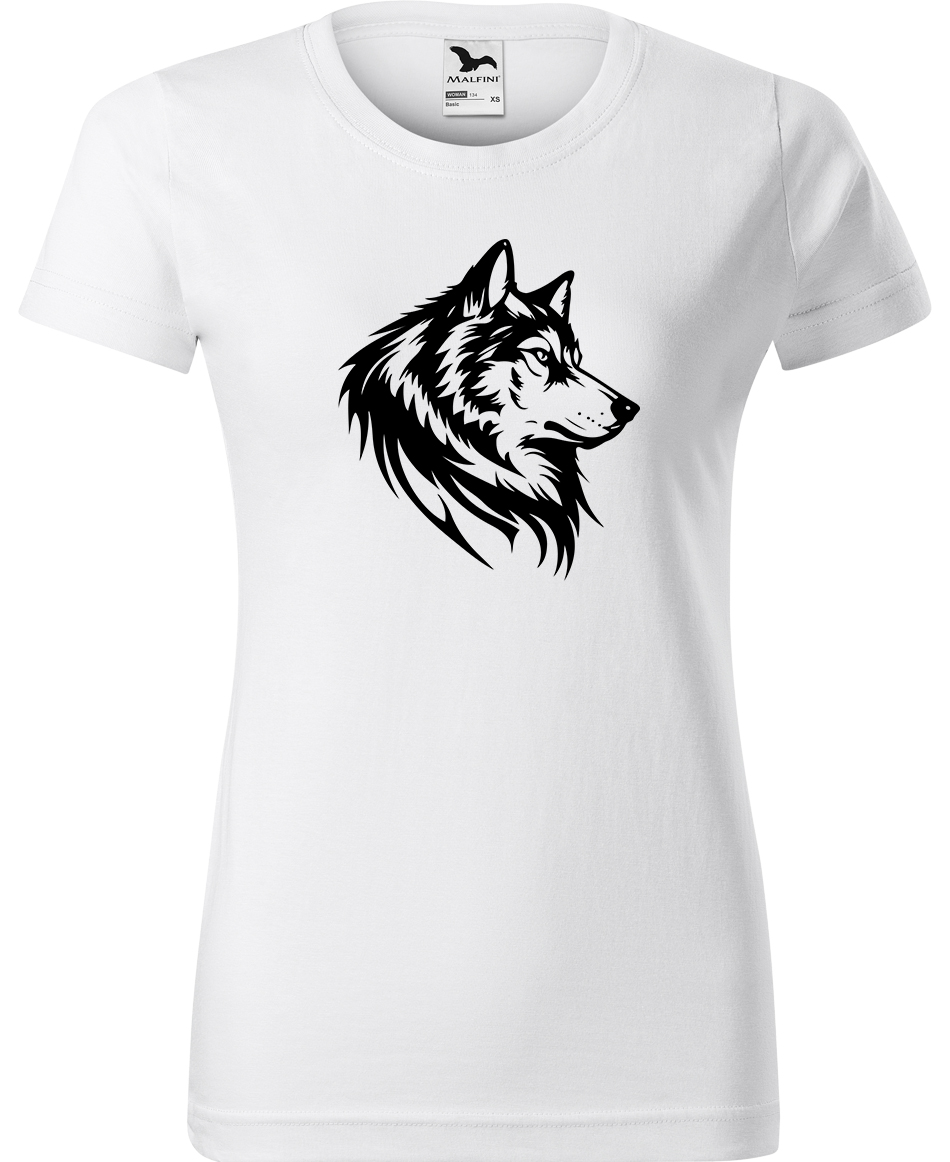 Dámské tričko s vlkem - Wolf Velikost: 2XL, Barva: Bílá (00)