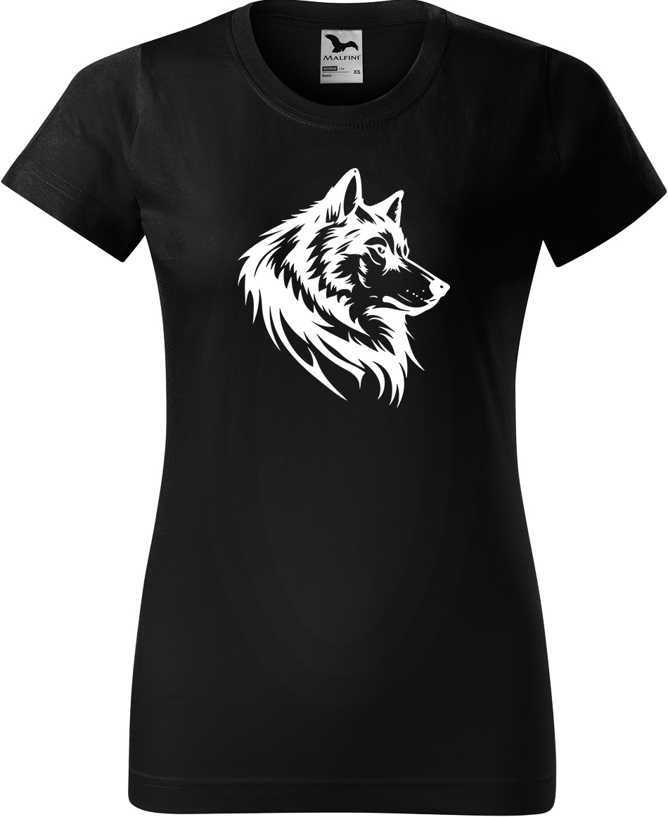 Dámské tričko s vlkem - Wolf Velikost: M, Barva: Černá (01), Střih: dámský