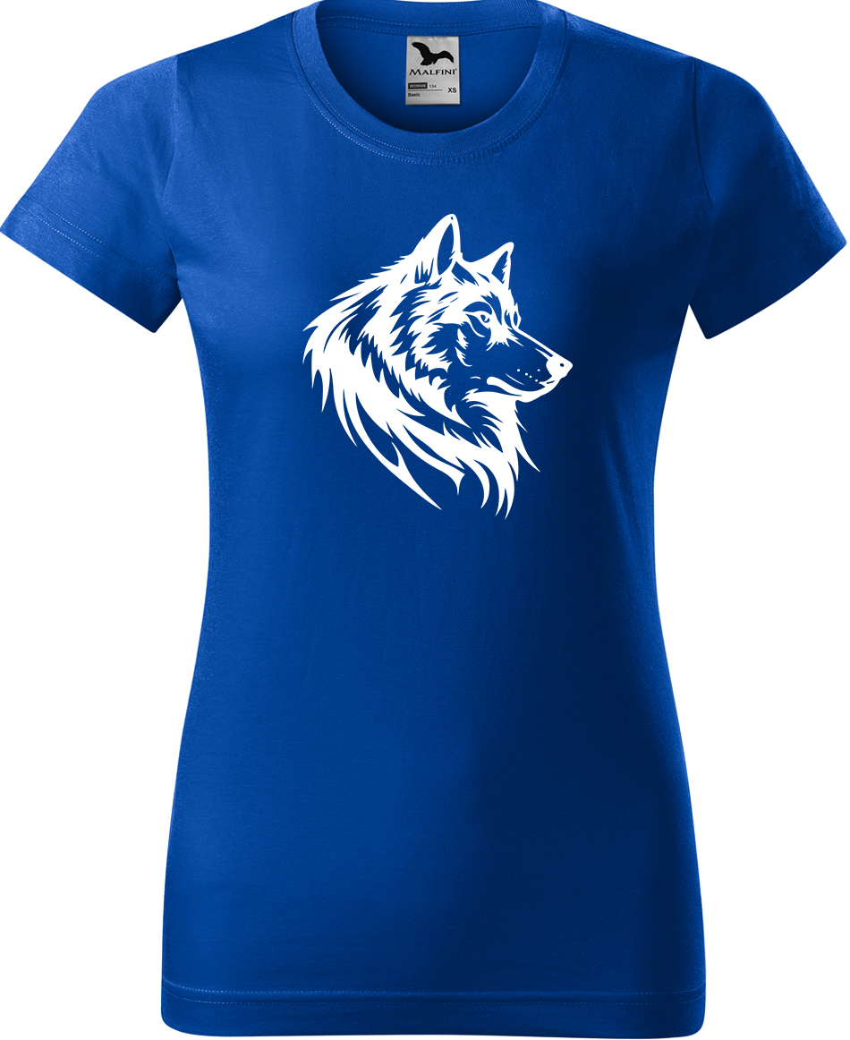 Dámské tričko s vlkem - Wolf Velikost: S, Barva: Královská modrá (05), Střih: dámský