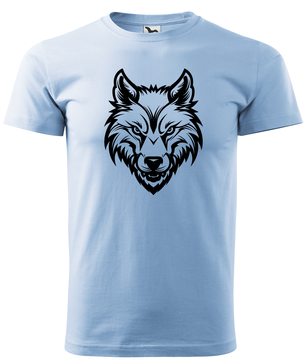 Dětské tričko s vlkem - Alfa samec Velikost: 4 roky / 110 cm, Barva: Nebesky modrá (15), Délka rukávu: Krátký rukáv