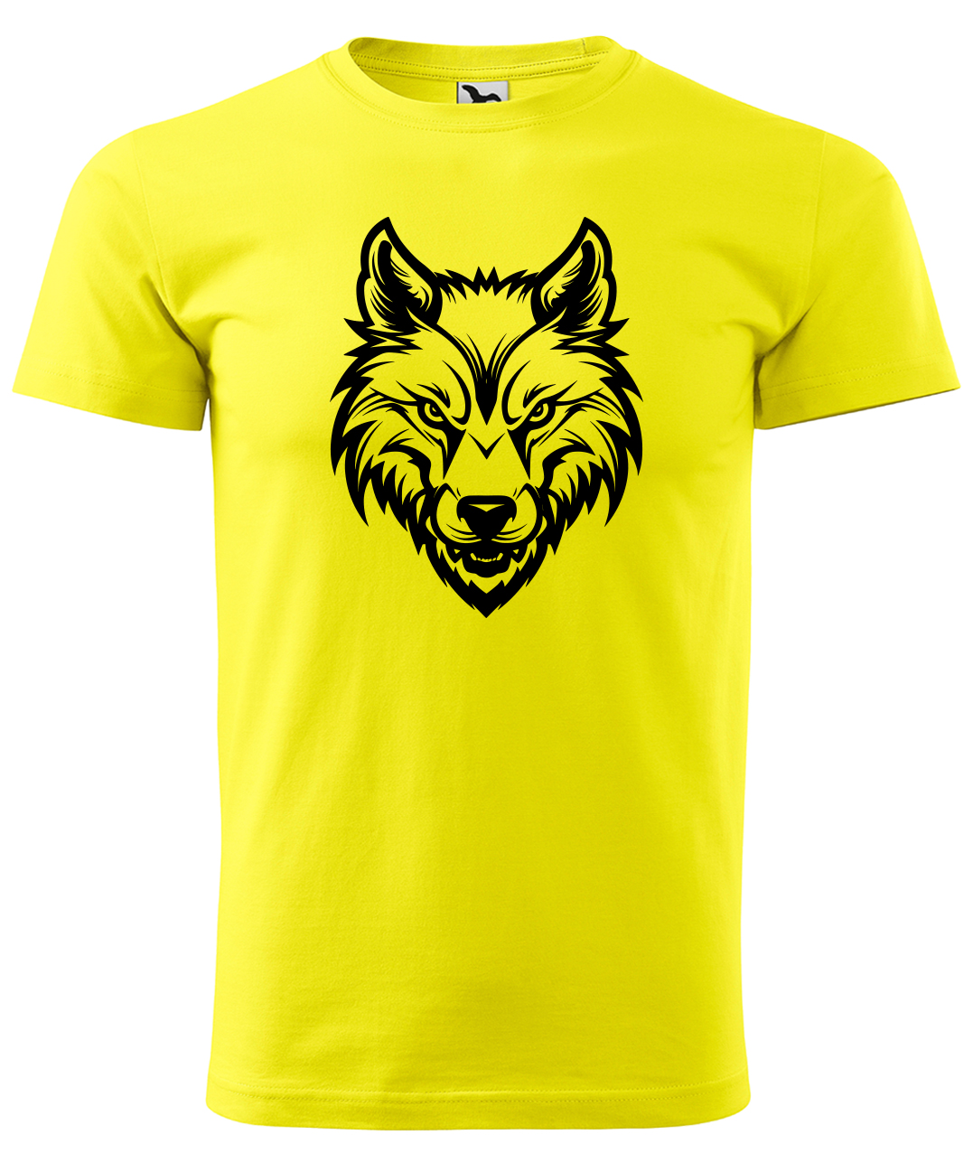 Dětské tričko s vlkem - Alfa samec Velikost: 4 roky / 110 cm, Barva: Žlutá (04), Délka rukávu: Krátký rukáv