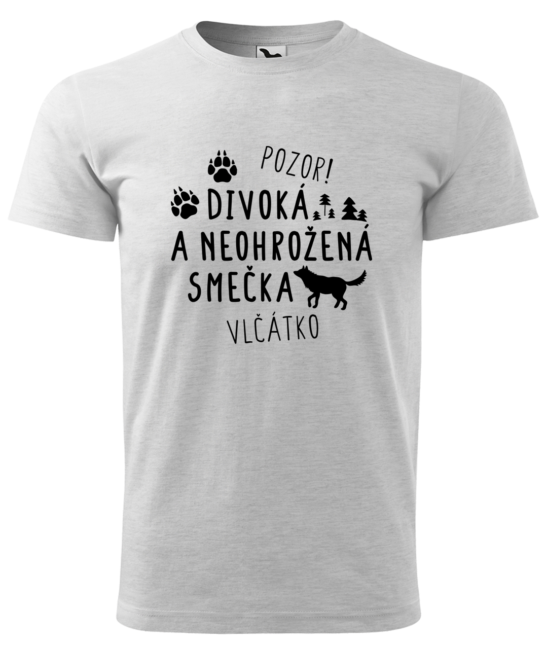 Dětské tričko s vlkem - Divoká a neohrožená smečka Velikost: 4 roky / 110 cm, Barva: Světle šedý melír (03), Délka rukávu: Krátký rukáv