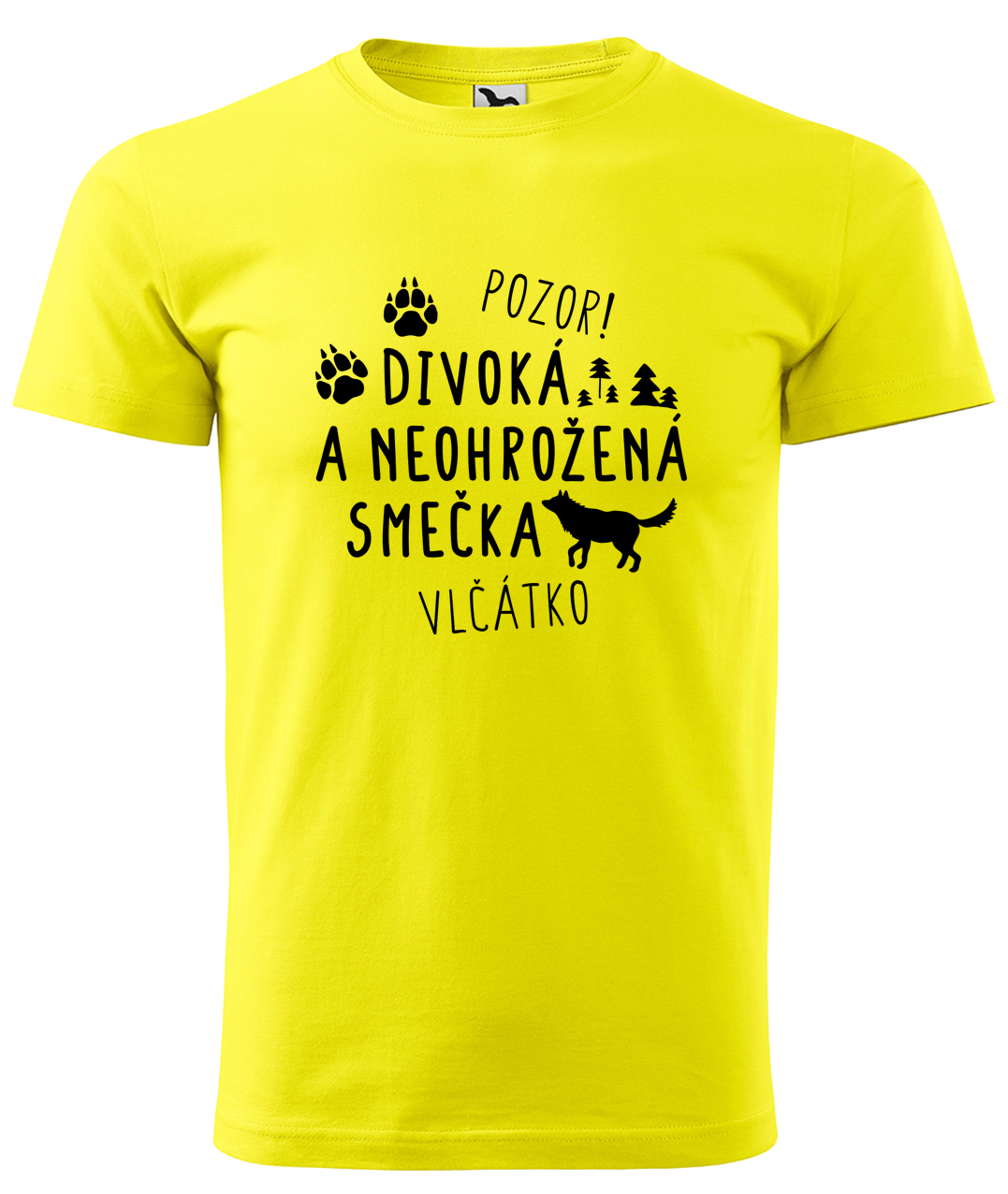 Dětské tričko s vlkem - Divoká a neohrožená smečka Velikost: 4 roky / 110 cm, Barva: Žlutá (04), Délka rukávu: Krátký rukáv