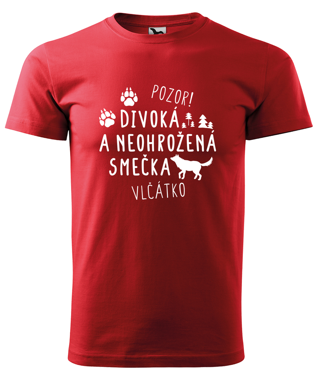 Dětské tričko s vlkem - Divoká a neohrožená smečka Velikost: 6 let / 122 cm, Barva: Červená (07), Délka rukávu: Krátký rukáv