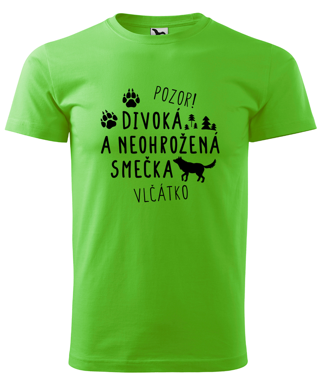 Dětské tričko s vlkem - Divoká a neohrožená smečka Velikost: 4 roky / 110 cm, Barva: Apple Green (92), Délka rukávu: Krátký rukáv