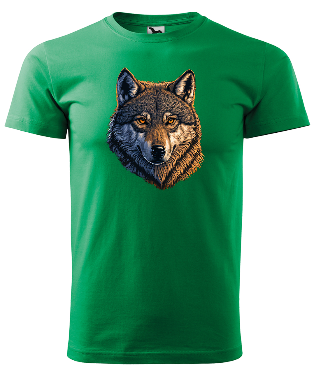 Dětské tričko s vlkem - Hlava vlka Velikost: 10 let / 146 cm, Barva: Středně zelená (16), Délka rukávu: Krátký rukáv