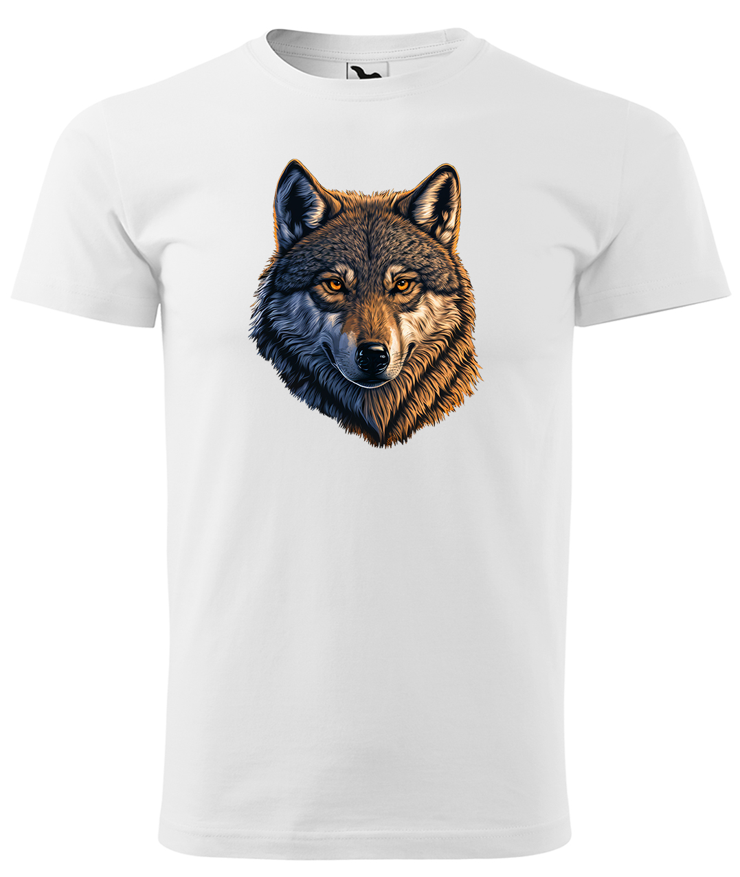 Dětské tričko s vlkem - Hlava vlka Velikost: 8 let / 134 cm, Barva: Bílá (00), Délka rukávu: Krátký rukáv