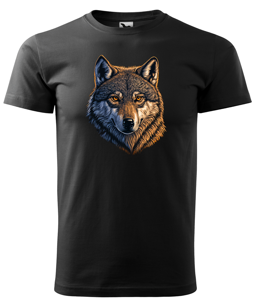 Dětské tričko s vlkem - Hlava vlka Velikost: 8 let / 134 cm, Barva: Černá (01), Délka rukávu: Krátký rukáv