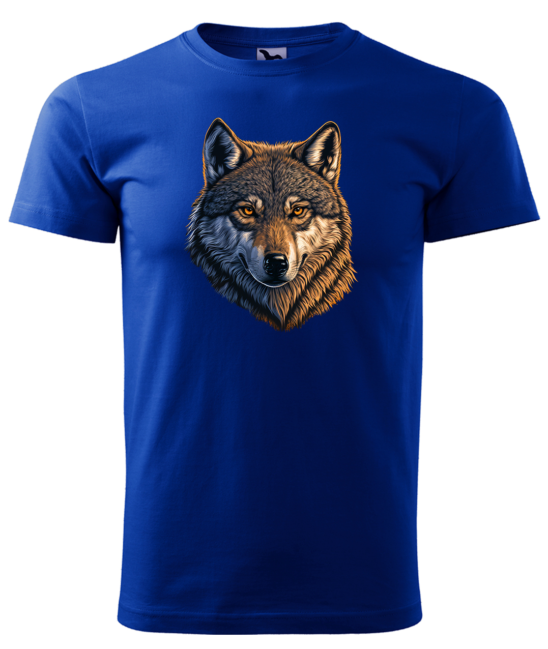 Dětské tričko s vlkem - Hlava vlka Velikost: 8 let / 134 cm, Barva: Královská modrá (05), Délka rukávu: Krátký rukáv