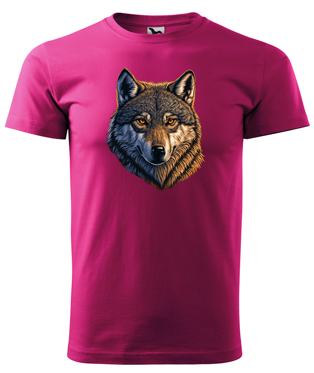 Dětské tričko s vlkem - Hlava vlka Velikost: 8 let / 134 cm, Barva: Malinová (63), Délka rukávu: Krátký rukáv