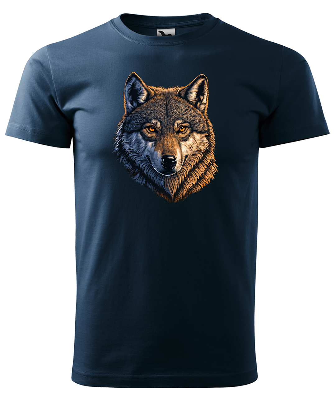 Dětské tričko s vlkem - Hlava vlka Velikost: 8 let / 134 cm, Barva: Námořní modrá (02), Délka rukávu: Krátký rukáv