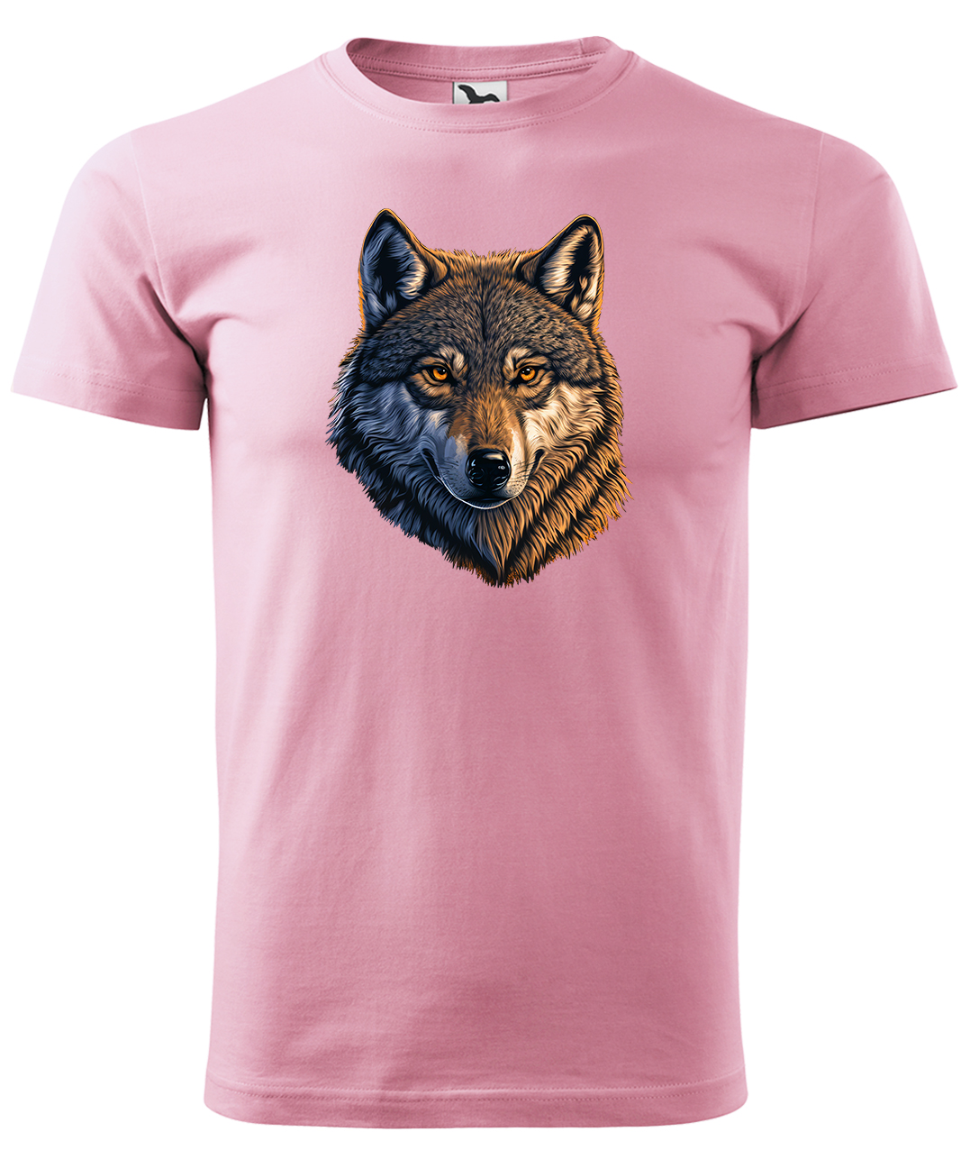Dětské tričko s vlkem - Hlava vlka Velikost: 6 let / 122 cm, Barva: Růžová (30), Délka rukávu: Krátký rukáv