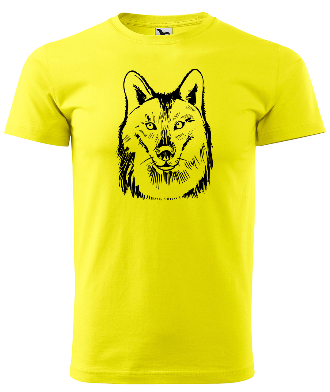 Dětské tričko s vlkem - Kresba vlka Velikost: 8 let / 134 cm, Barva: Žlutá (04), Délka rukávu: Krátký rukáv