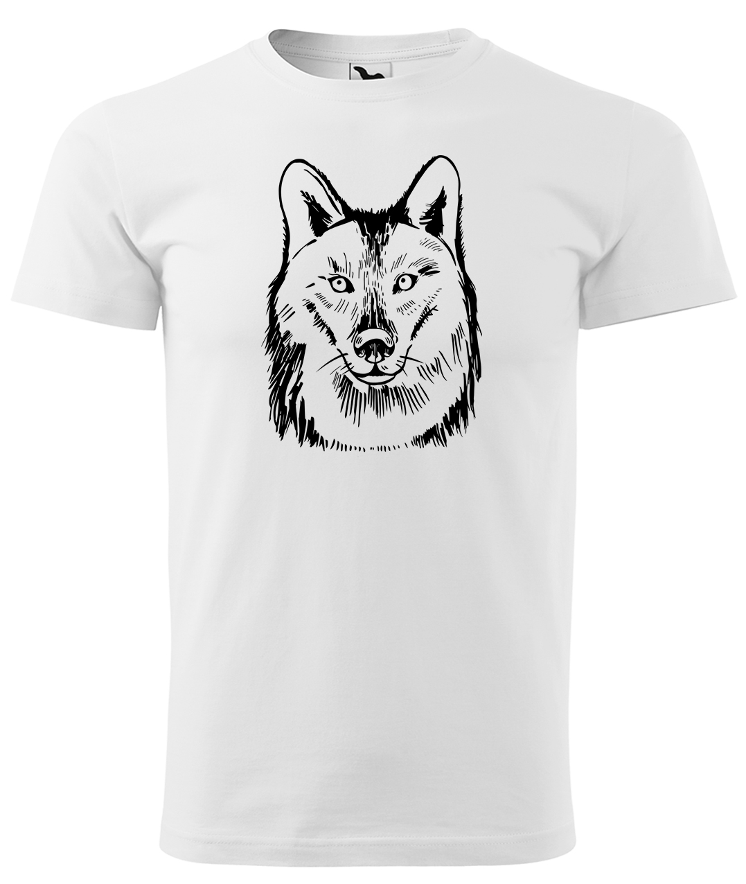 Dětské tričko s vlkem - Kresba vlka Velikost: 10 let / 146 cm, Barva: Bílá (00), Délka rukávu: Krátký rukáv