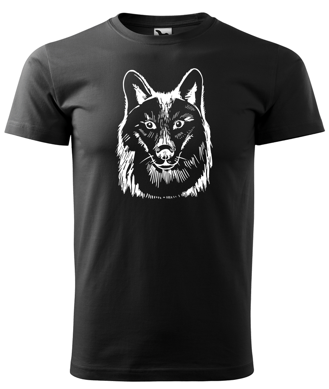 Dětské tričko s vlkem - Kresba vlka Velikost: 10 let / 146 cm, Barva: Černá (01), Délka rukávu: Krátký rukáv