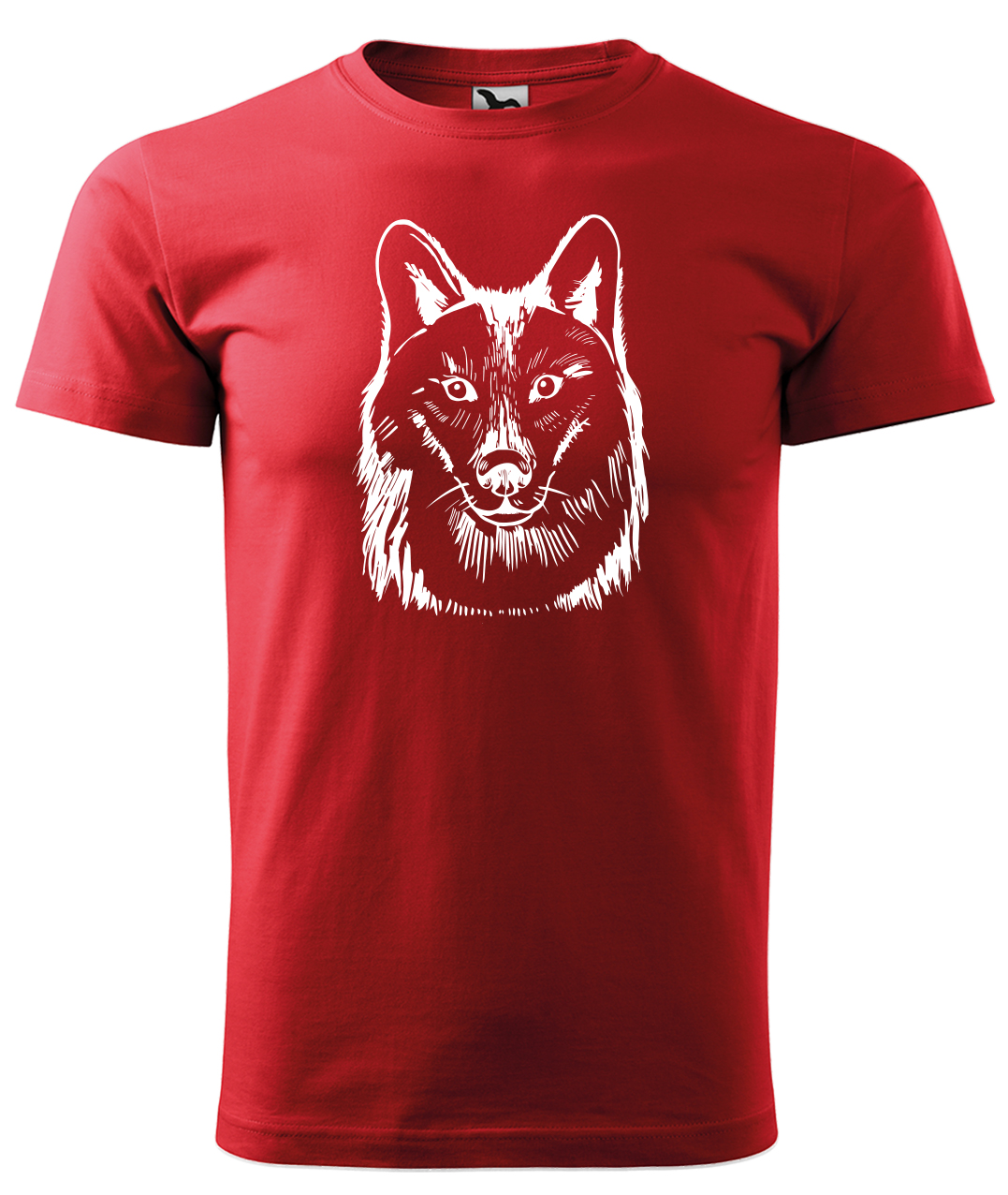 Dětské tričko s vlkem - Kresba vlka Velikost: 6 let / 122 cm, Barva: Červená (07), Délka rukávu: Krátký rukáv