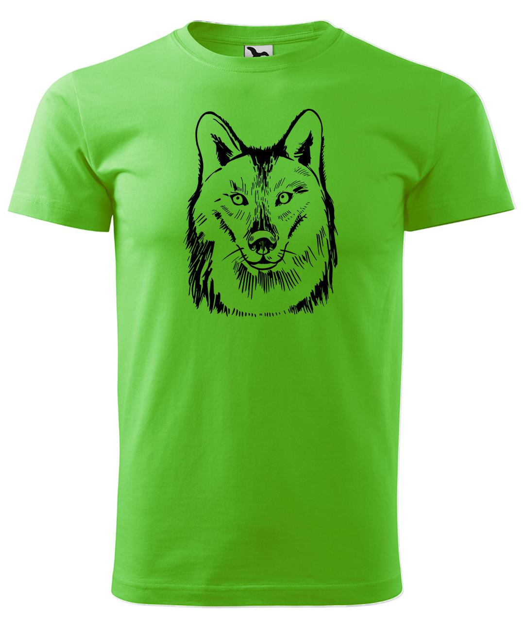 Dětské tričko s vlkem - Kresba vlka Velikost: 8 let / 134 cm, Barva: Apple Green (92), Délka rukávu: Dlouhý rukáv