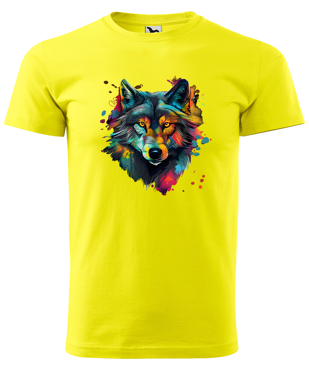 Dětské tričko s vlkem - Malovaný vlk Velikost: 6 let / 122 cm, Barva: Žlutá (04), Délka rukávu: Krátký rukáv