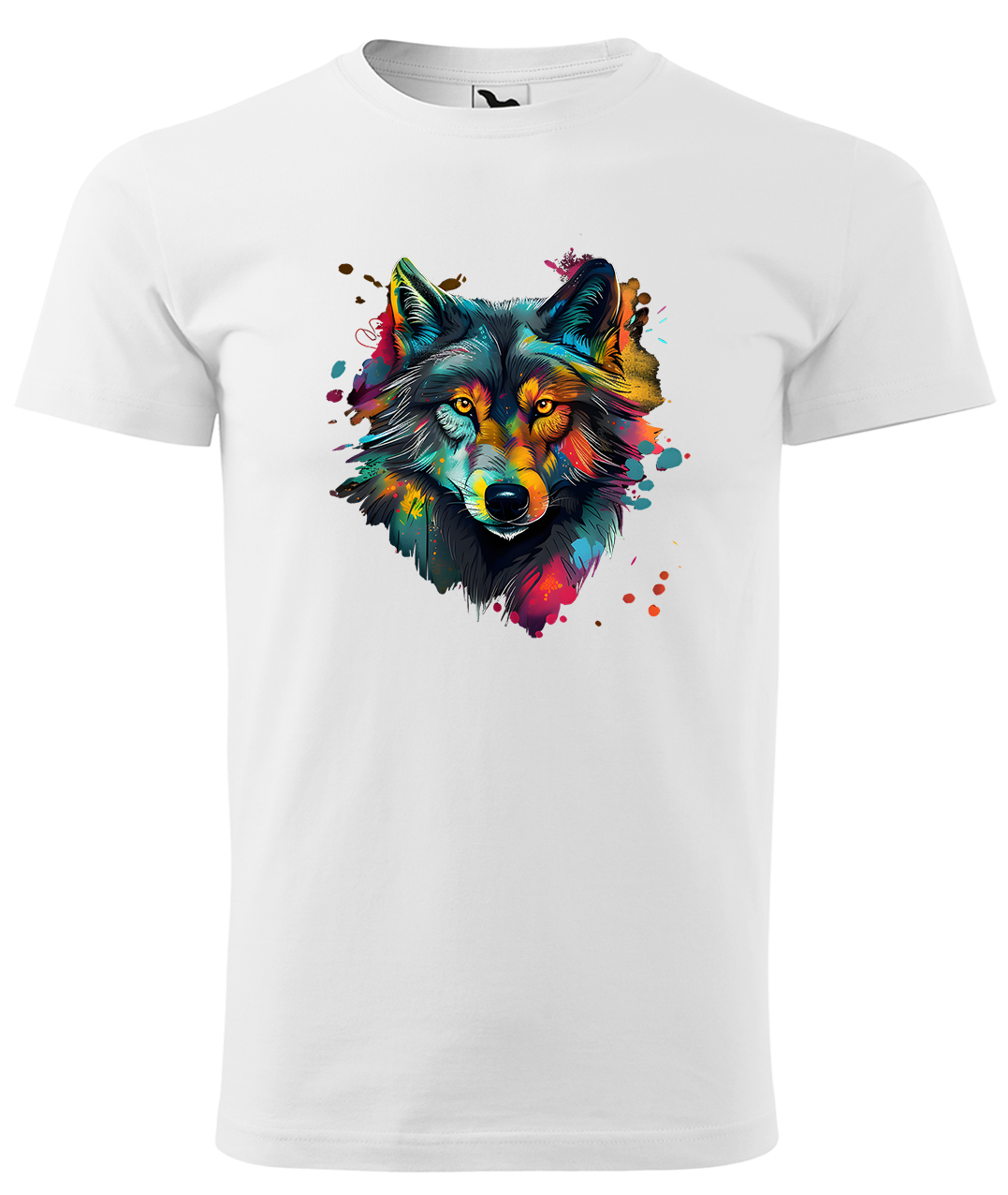Dětské tričko s vlkem - Malovaný vlk Velikost: 4 roky / 110 cm, Barva: Bílá (00), Délka rukávu: Krátký rukáv